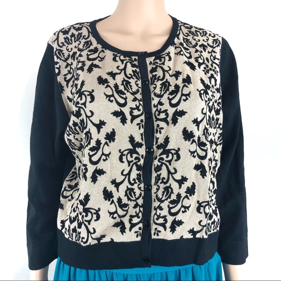 Ronni Nicole Sweaters - Ronni Nicole XL Brown Black Glitters Sweater